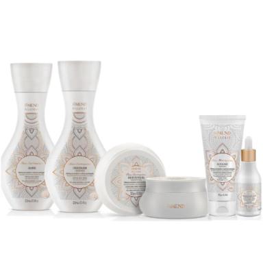 KIT AMEND ÓLEOS MARROQUINOS MILLENAR SHAMPOO, CONDICIONADOR 300ML, MáSCARA 300G, BALM SELANTE 180G E ELIXIR NUTRITIVO 75