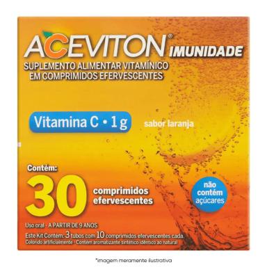 VITAMINA C ACEVITON IMUNIDADE COM 30 COMPRIMIDOS EFERVESCENTES