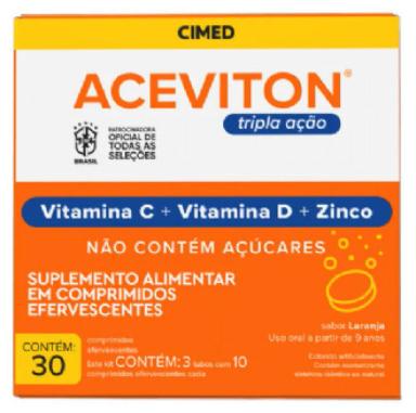 ACEVITON TRIPLA AÇÃO COM 30 COMPRIMIDOS EFERVECENTES