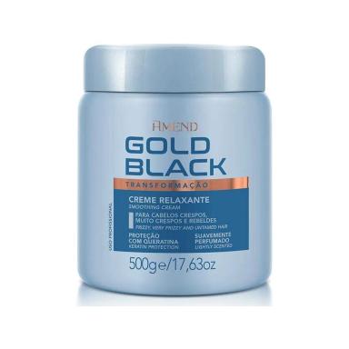 CREME RELAXANTE CABELOS CACHEADOS OU CRESPOS GOLD BLACK 500G