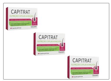 KIT 3 CAPITRAT CABELOS E UNHAS  COM 60CAPS - KLEY HERTZ