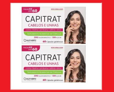 KIT 2 CAPITRAT CABELOS E UNHAS COM 60CAPS - KLEY HERTZ
