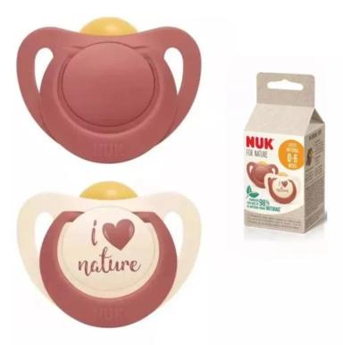 KIT 2 CHUPETAS 0 A 6 MESES NUK FOR NATURE LATEX S1 MENINA