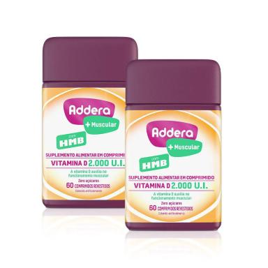 KIT SUPL ALIMENTAR ADDERA+ MUSCULAR 2000UI C/ 60 COMPRIMIDOS