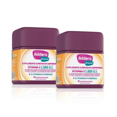 KIT VITAMINA D ADDERA 1.000UI +VITAMINAS COM 30 COMPRIMIDOS