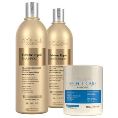 PROHALL KIT EXTREME REPAIR TRATAMENTO SELECT CARE TRIO PROFISSIONAL (3 PRODUTOS)