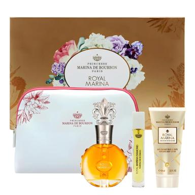 Kit Royal Diamond Marina de Bourbon Eau de Parfum 100ml + Eau de Parfum 20ml + Body Lotion 100ml + Necessaire