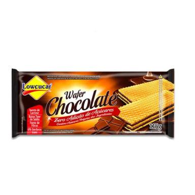 BISCOITO WAFER CHOCOLATE ZERO LACTOSE, ZERO AçúCAR LOWçUCAR 115G