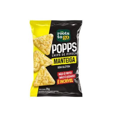 POPPS CHIPS DE PIPOCA MANTEIGA SEM GLúTEN ROOTS TO GO 35G