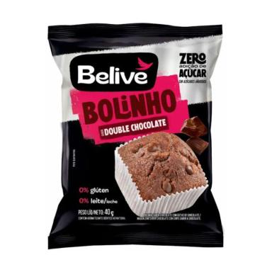BOLINHO BELIVE BE FREE DOUBLE CHOCOLATE SEM GLúTEN, AçúCAR E LACTOSE UNIDADE 40G