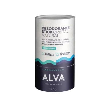 DESODORANTE VEGANO STICK CRISTAL BIODEGRADáVEL ALVA 120G