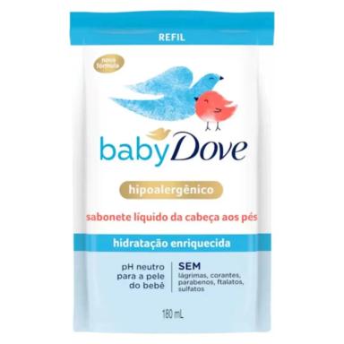 REFIL SABONETE LíQUIDO BABY DOVE HIDRATAçãO ENRIQUECIDA 180ML