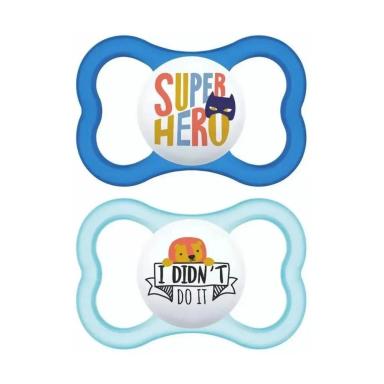 KIT 2 CHUPETAS BICO DE SILICONE AIR 18M+  AZUL - MAM