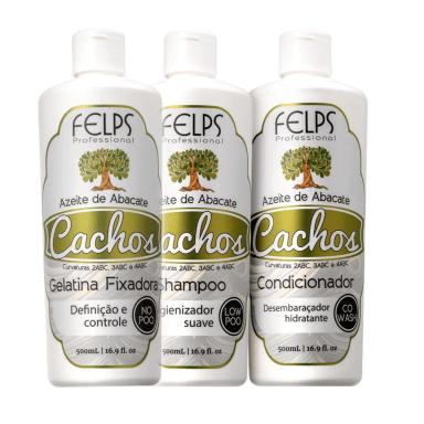 FELPS-KIT SHAMPOO, CONDICIONADOR E GELATINA FIXADORA