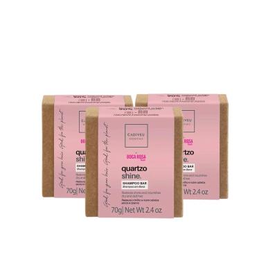 KIT 3 SHAMPOO EM BARRA QUARTZO SHINE BY BOCA ROSA - CADIVEU