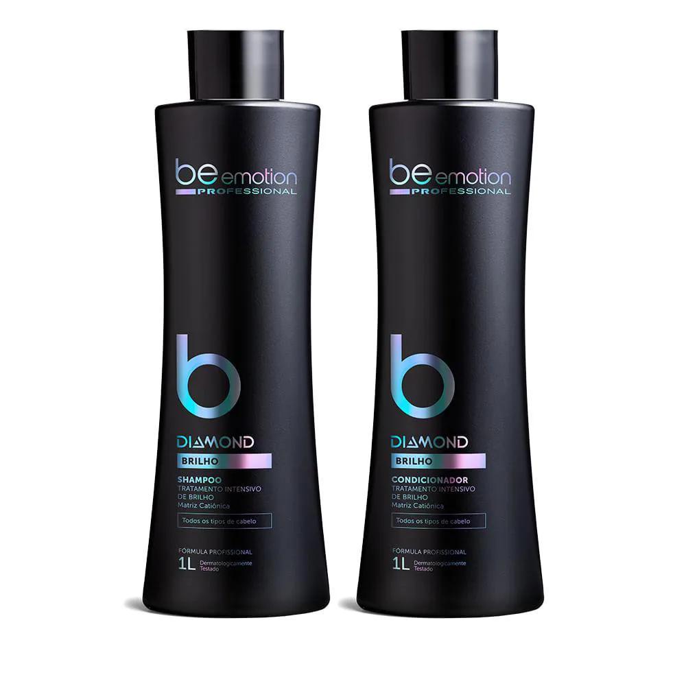 CONJUNTO DE SHAMPOO E CONDICIONADOR BE EMOTION - PROFESSIONAL - DIAMOND - BRILHO | BE EMOTION
