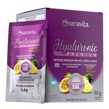 HYALURONIC PREMIUM VERISOL SANAVITA - MARACUJá 20 SACHêS Suplemento
