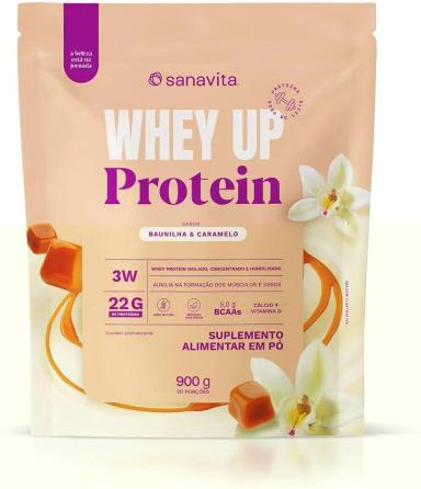 WHEY UP PROTEIN SANAVITA BAUNILHA E CARAMELO 22G DE PROTEíNA Suplemento