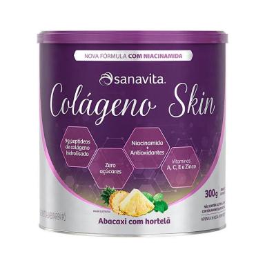 COLáGENO SKIN  SANAVITA - 300G SABOR: ABACAXI COM HORTELã