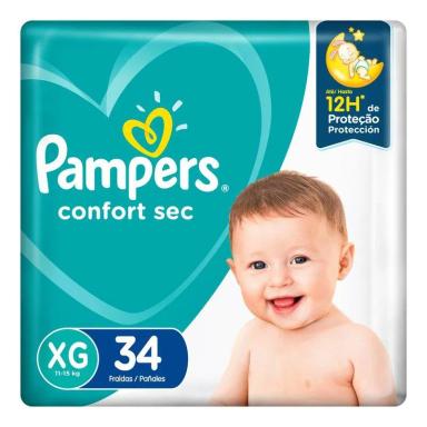 FRALDA PAMPERS CONFORT SEC XG 34 UNIDADES