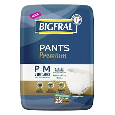 ROUPA ÍNTIMA UNISSEX DESCARTáVEL BIGFRAL PANTS PREMIUM TAMANHO P/M 7 UNIDADES