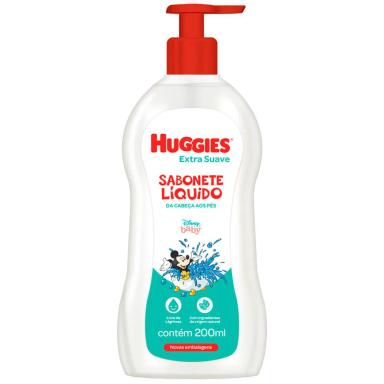 SABONETE LíQUIDO INFANTIL HUGGIES EXTRA SUAVE COM 200ML