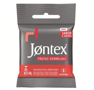 PRESERVATIVO JONTEX FRUTAS VERMELHAS COM 3 UNIDADES