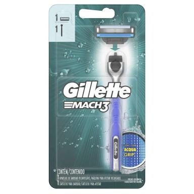 APARELHO DE BARBEAR MASCULINO GILLETTE MACH3 SENSITIVE-ACQUA