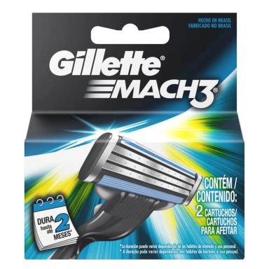 CARGA PARA APARELHO DE BARBEAR MACH3 GILLETTE 2 UNIDADES