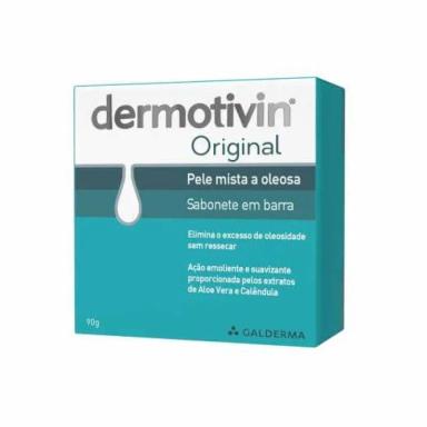 SABONETE FACIAL EM BARRA DERMOTIVIN ORIGINAL PELE MISTA A OLEOSA COM 90G