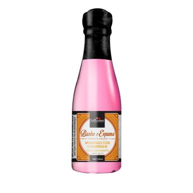 ESPUMA PARA BANHO BANHEIRA HIDROMASSAGEM OFURô SPA ESPUMANTE RELAXAMENTO AROMA MORANGO COM CHAMPANHE 150ML