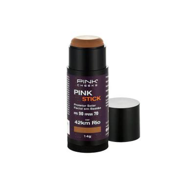 PINK STICK PROTETOR SOLAR E BASE FPS 90 PINK CHEEKS 14G 42Km Rio