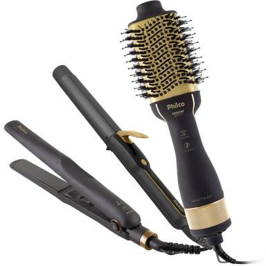 KIT PHILCO PKT3200 BEAUTY BLACK TOURMALINE ÍON BIVOLT PRETO