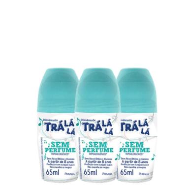 KIT DESODORANTE ROLL-ON TRá Lá Lá KIDS - SEM PERFUME (3 UNIDADES DE 65ML)