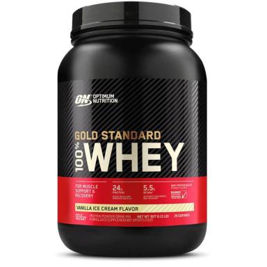 100% WHEY PROTEIN GOLD STANDARD (907G) NOVO RÓTULO - SABOR: BAUNILHA