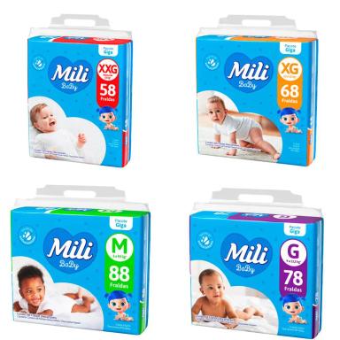 FRALDAS DESCARTáVEIS BEBê TOQUE SUAVE GIGA M AO XXG MILI G