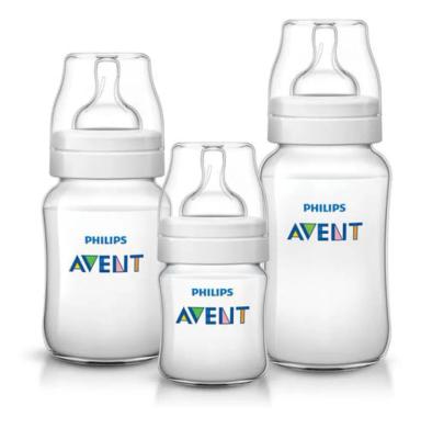KIT COM 3 MAMADEIRAS CLáSSICAS 125/260/330ML - AVENT