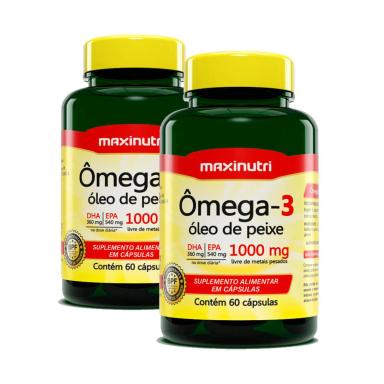 KIT 2 ÔMEGA 3 EPA DHA 1000MG TOTAL 120 CáPSULAS  MAXINUTRI