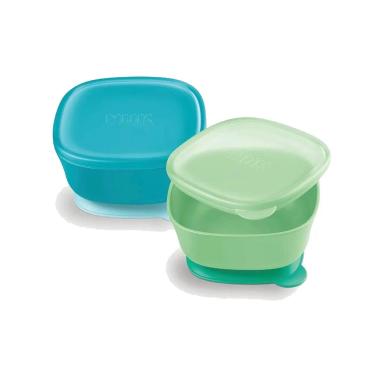 KIT 2 PRATOS BOWL INFANTIL COM VENTOSA E TAMPA NEUTRAL - NUK