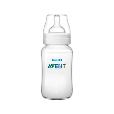MAMADEIRA CLáSSICA 260ML BICO DE SILICONE 1M+ CRISTAL AVENT