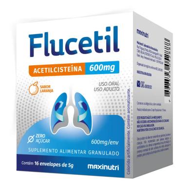 FLUCETIL ACETILCISTEíNA 600MG SABOR LARANJA - MAXNUTRI