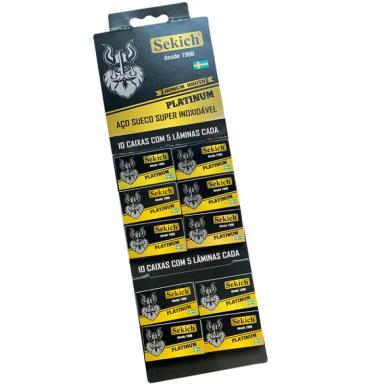 LâMINAS DE BARBEAR AçO SUECO SUPER INOXIDáVEL PLATINUM 50 Lâminas