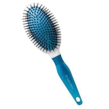 ESCOVA DE CABELO OVAL ALMOFADADA SATIN MARCO BONI 7352 AZUL