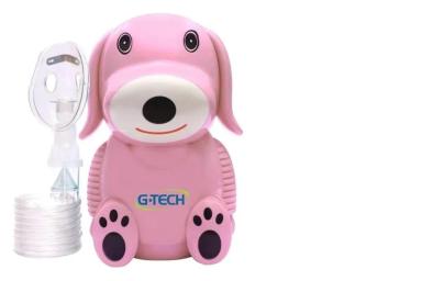 NEBULIZADOR E INALADOR COMPRESSOR G-TECH NEBDOG ROSA BIVOLT