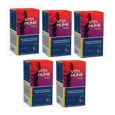 KIT COM 5 VITA MUNE A-Z MULHER CIMED COM 60 COMPRIMIDOS