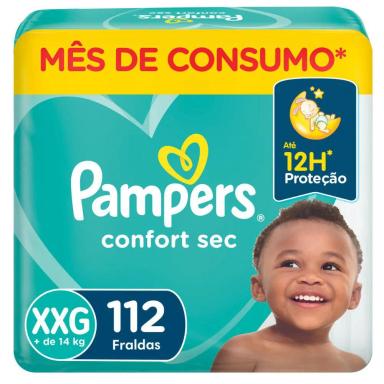 FRALDA PAMPERS CONFORT SEC JUMBO PLUS XXG COM 112UN