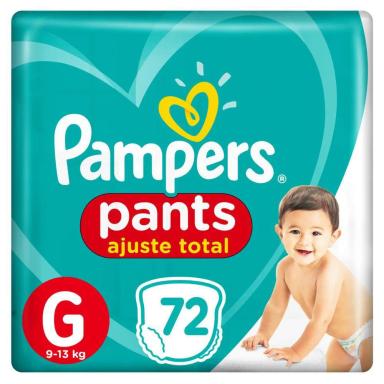 FRALDA PAMPERS PANTS AJUSTE TOTAL JUMBO G 72 UNIDADES