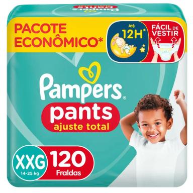 FRALDA PAMPERS PANTS AJUSTE TOTAL XXG COM 120UN