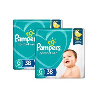 FRALDA PAMPERS CONFORT SEC TAMANHO G COM 76 UNIDADES