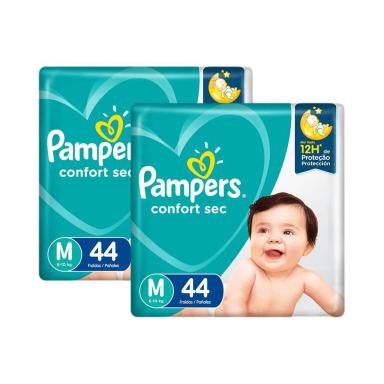 FRALDA PAMPERS CONFORT SEC TAMANHO M COM 88 UNIDADES